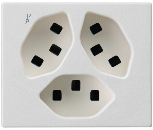 Produktbild FLF 323 104  -  FLF Steckdose 3xT23-1x getrennt, weiss